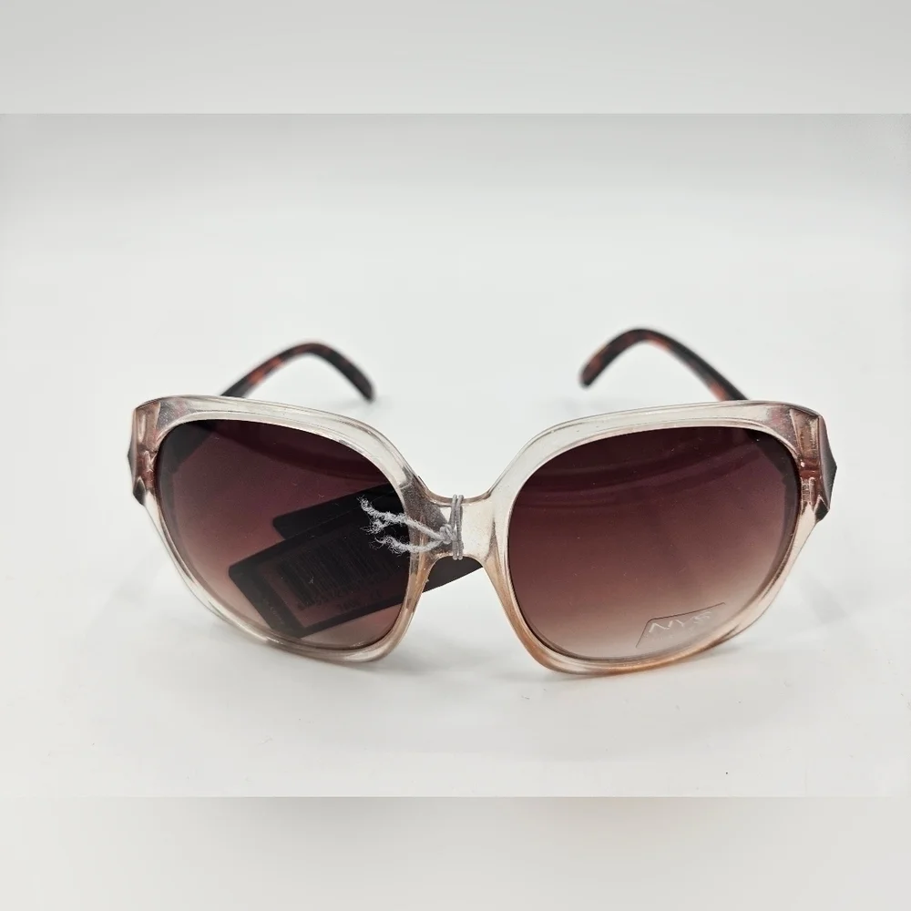 NYS Collection OVERSIZED Sunglasses CLEAR & TORTI cat. 2 NWT Old Stock